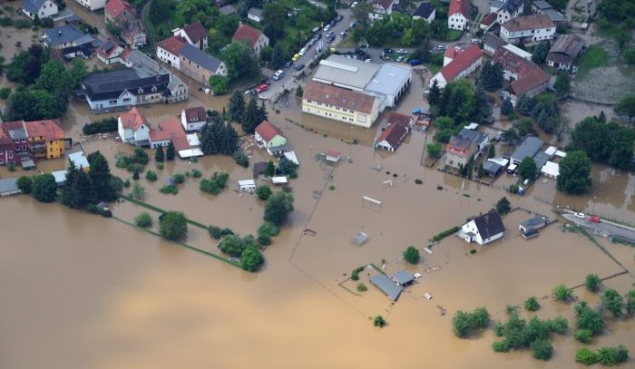 Überschwemmung Thieschitz / Thueringen