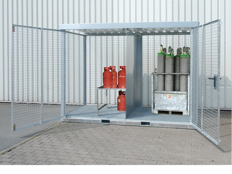 Gasflaschen Container mit Gitterrostboden TYP GFC-EG